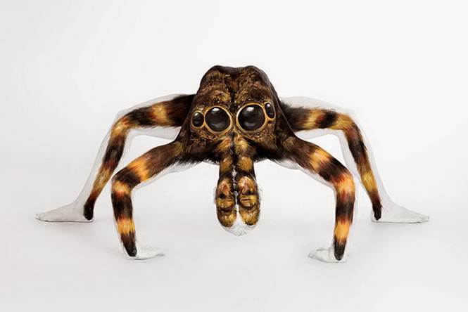 body-painting araignée