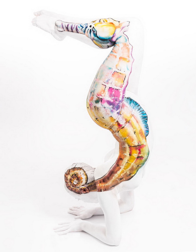 body-painting hippocampe