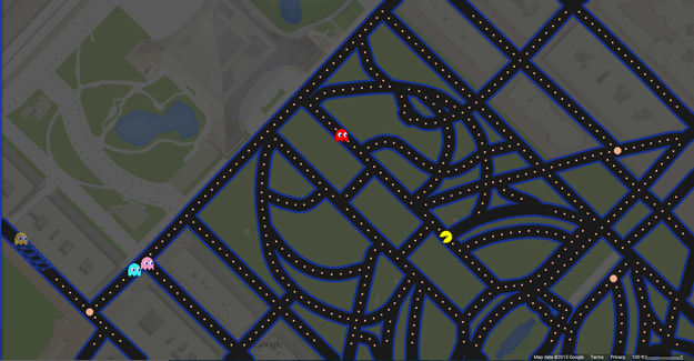 pac-man sur google maps Paris